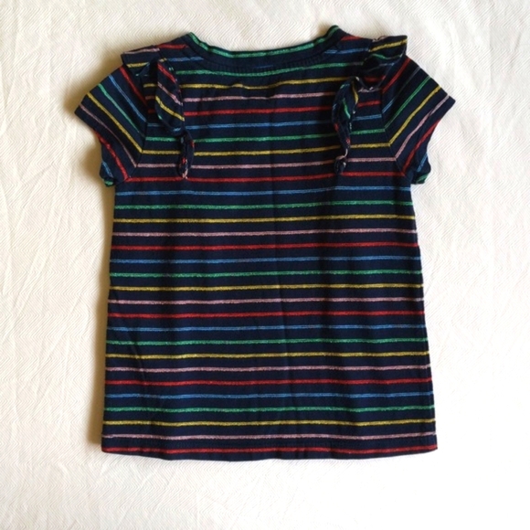 gymboree metallic rainbow stripes t-shirt with ruffle detail 24 months baby girl - Picture 5 of 5